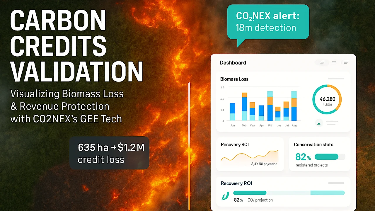 Blog 4 Explore how CO2NEX revolutionizes carbon credit validation using real-time monitoring and blockchain technology. Discover insights from the 2023 Mato Grosso wildfire case study, showcasing the platform’s effectiveness in tracking carbon loss and aiding landowners and governments in Brazil.