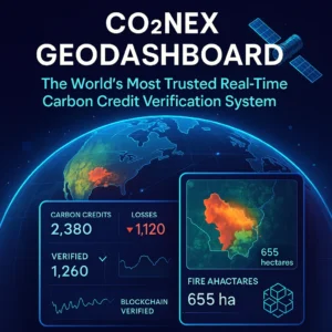 CO2NEX Launches Free Landowners Carbon Credit Calculator 5 CO2NEX GeoDashboard is the trusted real-time carbon credit verification system for corporations, ESG buyers, and governments. Gain live satellite updates, automated impact assessments, and blockchain-secured MRV for fraud-proof carbon trading and Article 6 compliance.