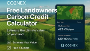 CO2NEX Launches Free Landowners Carbon Credit Calculator 3 Discover the future of climate finance with CO2NEX’s revolutionary Landowners Carbon Credit Calculator. This powerful, free beta tool helps landowners in Brazil and beyond estimate the carbon sequestration potential and market value of their natural capital. Learn how to turn forests, farmland, and biodiversity assets into verified carbon credits, monetize sustainable practices, and take the first step toward certification, tokenization, and carbon marketplace participation — all through an easy, transparent interface.