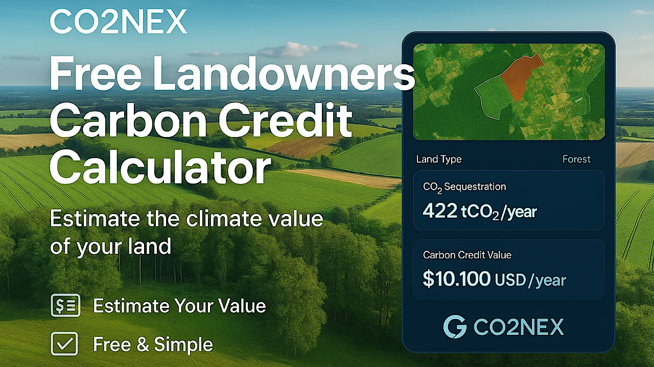 Home 4 Discover the future of climate finance with CO2NEX’s revolutionary Landowners Carbon Credit Calculator. This powerful, free beta tool helps landowners in Brazil and beyond estimate the carbon sequestration potential and market value of their natural capital. Learn how to turn forests, farmland, and biodiversity assets into verified carbon credits, monetize sustainable practices, and take the first step toward certification, tokenization, and carbon marketplace participation — all through an easy, transparent interface.